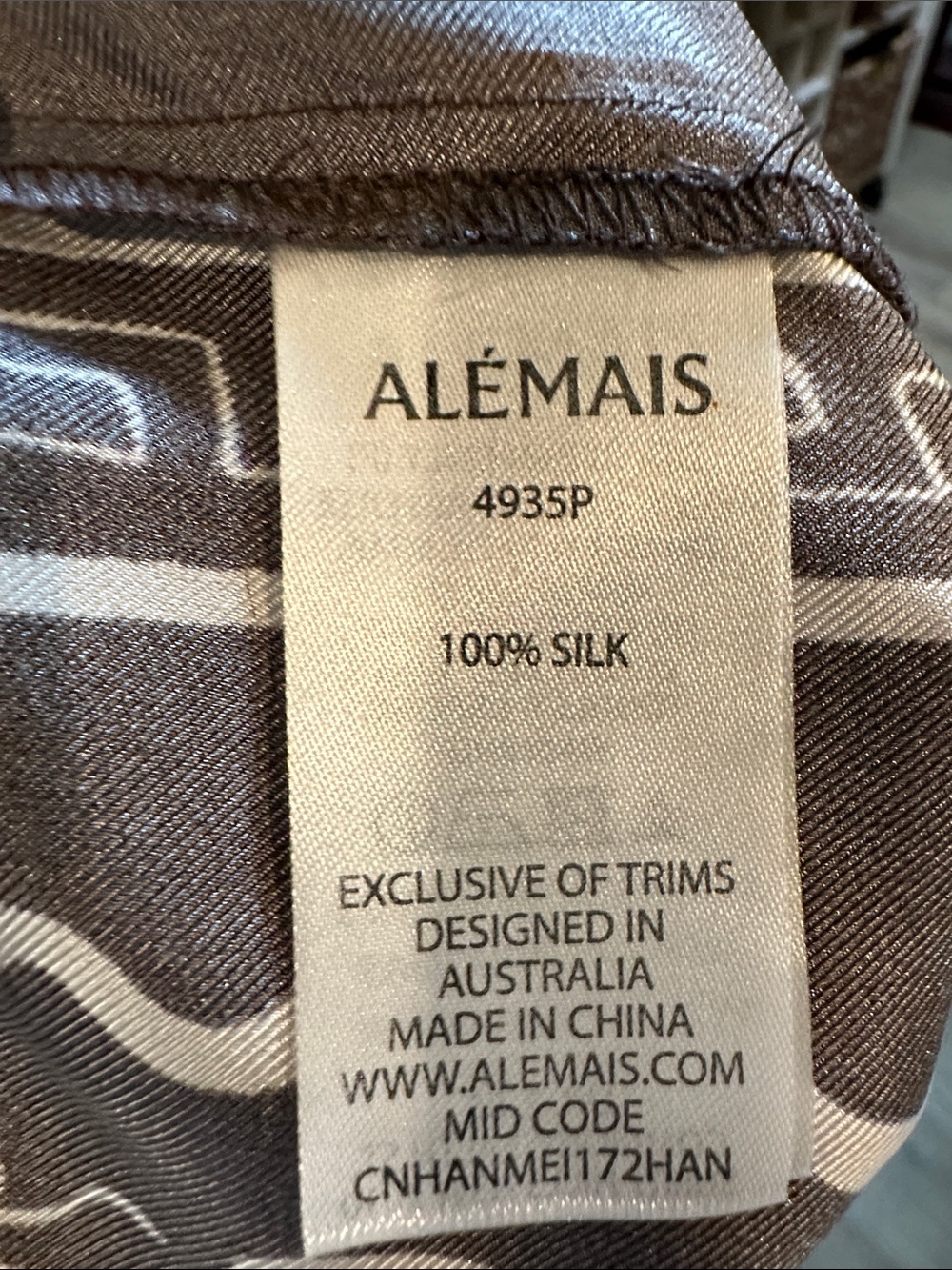 ALÉMAIS Brown Silk Printed Wide Leg Pants Size US 2 - Picture 9 of 14